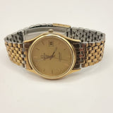 Omega Seamaster Quartz Wristwatch Gold Plated Date 1987