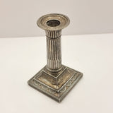 Pair of William Hutton and Sons Corinthian Column Silver Candle Sticks 1900