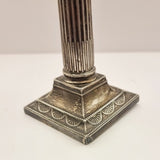 Pair of William Hutton and Sons Corinthian Column Silver Candle Sticks 1900