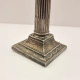 Pair of William Hutton and Sons Corinthian Column Silver Candle Sticks 1900