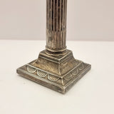 Pair of William Hutton and Sons Corinthian Column Silver Candle Sticks 1900