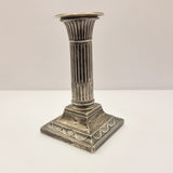 Pair of William Hutton and Sons Corinthian Column Silver Candle Sticks 1900