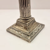 Pair of William Hutton and Sons Corinthian Column Silver Candle Sticks 1900