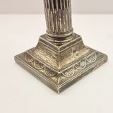 Pair of William Hutton and Sons Corinthian Column Silver Candle Sticks 1900