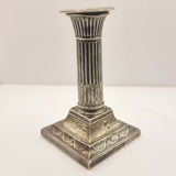 Pair of William Hutton and Sons Corinthian Column Silver Candle Sticks 1900