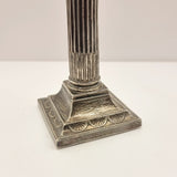 Pair of William Hutton and Sons Corinthian Column Silver Candle Sticks 1900