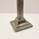 Pair of William Hutton and Sons Corinthian Column Silver Candle Sticks 1900