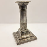 Pair of William Hutton and Sons Corinthian Column Silver Candle Sticks 1900