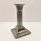 Pair of William Hutton and Sons Corinthian Column Silver Candle Sticks 1900