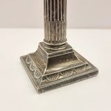 Pair of William Hutton and Sons Corinthian Column Silver Candle Sticks 1900