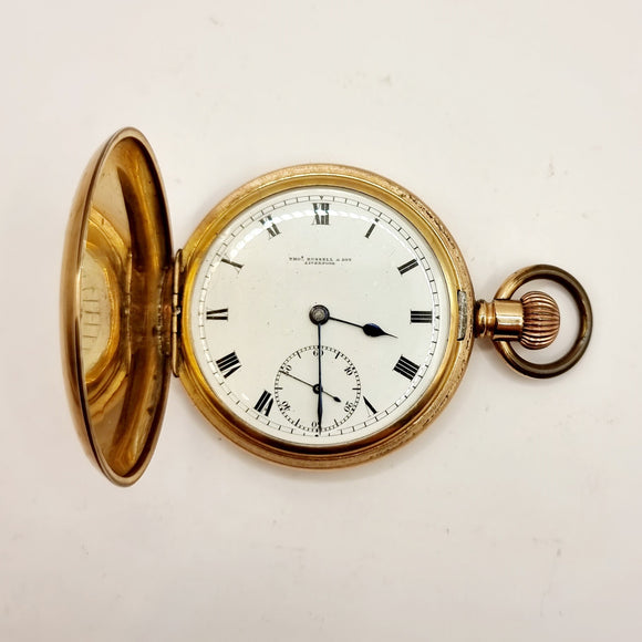 Antique Thomas Russell and Sons, Liverpool Gold Plated Pocket, Fob Watch