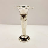 1923 Antique Silver and Tortoise Shell Fluted Posey Vase by Boot Pure Drug Company