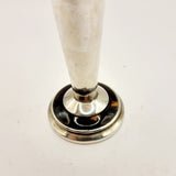 1923 Antique Silver and Tortoise Shell Fluted Posey Vase by Boot Pure Drug Company
