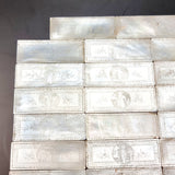 19th Century Antique Mother of Pearl Chinese Gaming Counter in Amboyna Burr Veneer Box.