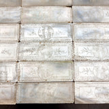 19th Century Antique Mother of Pearl Chinese Gaming Counter in Amboyna Burr Veneer Box.
