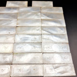 19th Century Antique Mother of Pearl Chinese Gaming Counter in Amboyna Burr Veneer Box.