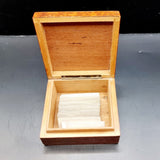 19th Century Antique Mother of Pearl Chinese Gaming Counter in Amboyna Burr Veneer Box.