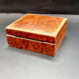 19th Century Antique Mother of Pearl Chinese Gaming Counter in Amboyna Burr Veneer Box.