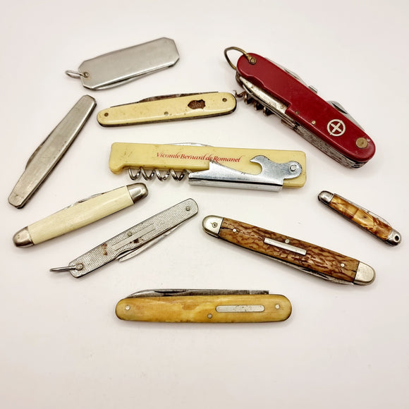 Collection of Antique and Vintage Penknives. Swiss Style Multi Blade, Miniature Penknife, etc.