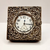 Antique Goliath Pocket Watch, in Silver Mounted Travel case/ Stand.