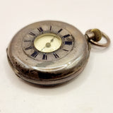 19th Century Swiss Made Half Hunter Enamel and Silver Pocket Watch 0.935 Bear marks