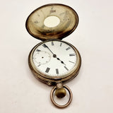 19th Century Swiss Made Half Hunter Enamel and Silver Pocket Watch 0.935 Bear marks
