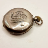 19th Century Swiss Made Half Hunter Enamel and Silver Pocket Watch 0.935 Bear marks
