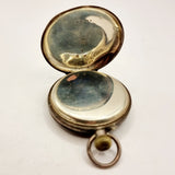 19th Century Swiss Made Half Hunter Enamel and Silver Pocket Watch 0.935 Bear marks