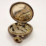 19th Century Swiss Made Half Hunter Enamel and Silver Pocket Watch 0.935 Bear marks