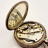 19th Century Swiss Made Half Hunter Enamel and Silver Pocket Watch 0.935 Bear marks