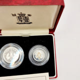 1990 Silver Proof Five Pence Two Coin Set by Royal Mint.