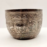 Antique 19th Century Burmese Thabeik Silver Begging Bowl