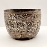 Antique 19th Century Burmese Thabeik Silver Begging Bowl