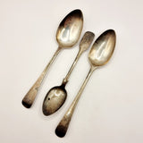 Three Antique Georgian Silver Spoons Exeter 1823, London 1819, 1822.