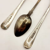 Three Antique Georgian Silver Spoons Exeter 1823, London 1819, 1822.