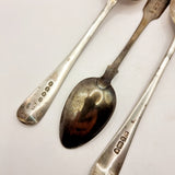 Three Antique Georgian Silver Spoons Exeter 1823, London 1819, 1822.