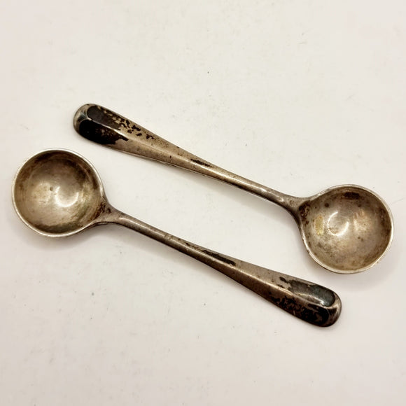 Antique Pair of Salt or Mustard Spoons by Atkin Brothers 1905