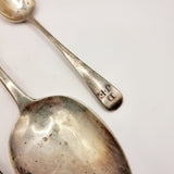 Four Antique Georgian Silver Spoons, Serving Spoon and 3 Tea Spoons.