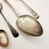 Four Antique Georgian Silver Spoons, Serving Spoon and 3 Tea Spoons.