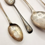 Four Antique Georgian Silver Spoons, Serving Spoon and 3 Tea Spoons.