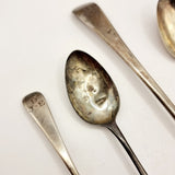 Four Antique Georgian Silver Spoons, Serving Spoon and 3 Tea Spoons.