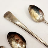 Four Antique Georgian Silver Spoons, Serving Spoon and 3 Tea Spoons.
