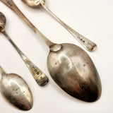 Four Antique Georgian Silver Spoons, Serving Spoon and 3 Tea Spoons.