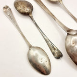 Four Antique Georgian Silver Spoons, Serving Spoon and 3 Tea Spoons.