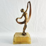 Antique Art Deco Spelter Dancer Figurine on Marble Base.