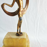 Antique Art Deco Spelter Dancer Figurine on Marble Base.