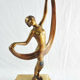 Antique Art Deco Spelter Dancer Figurine on Marble Base.