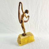 Antique Art Deco Spelter Dancer Figurine on Marble Base.