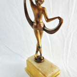 Antique Art Deco Spelter Dancer Figurine on Marble Base.