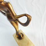 Antique Art Deco Spelter Dancer Figurine on Marble Base.